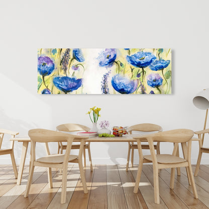 Blue Botanical Bedroom Canvas - Blue Garden Home Decor Art