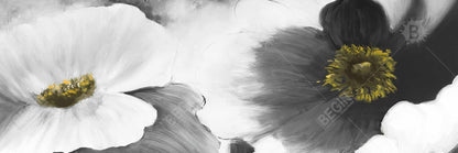 Black and White Floral Canvas - Botanical Home Decor