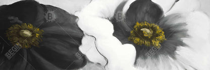 Fleurs blanches assorties | Toile encadrée florale contemporaine