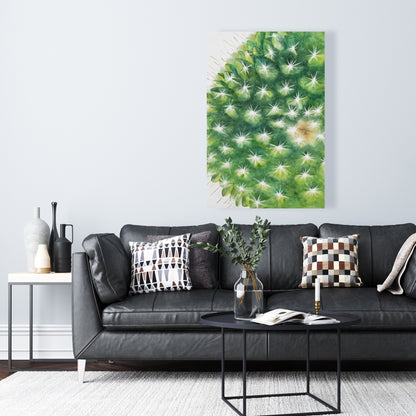 Watercolor Mini Cactus Canvas | Exotic Floral Bedroom Decor