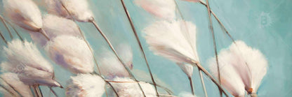 Cotton Grass Flowers Framed Canvas | Floral Botanical Decor