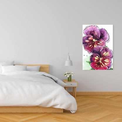 Bohemian Botanical Canvas | Two Blossoming Orchid Wall Art
