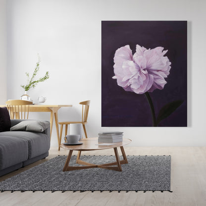 Magnifique toile de fleurs violettes | Décoration murale romantique pour chambre à coucher