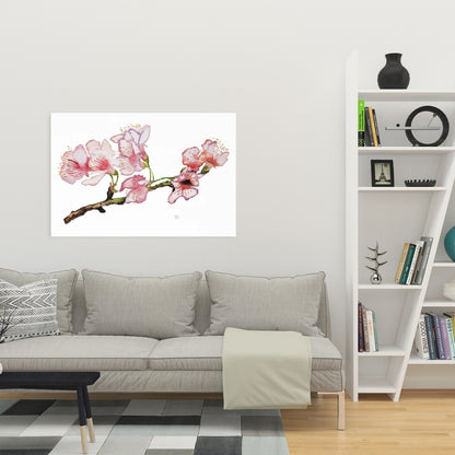 Cherry Blossom Canvas - Pink Floral Asian Tree Wall Art Decor