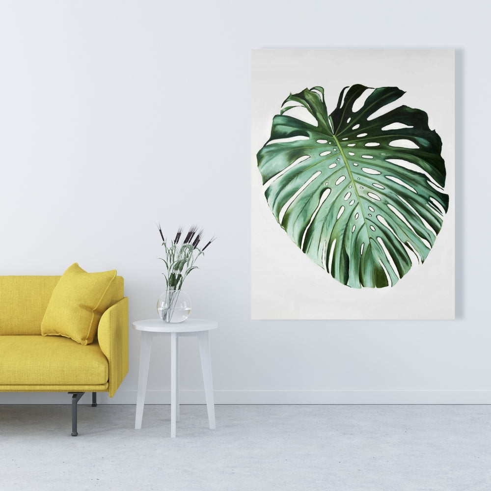 Monstera Leaf Botanical Canvas - Exotic Green Home Decor