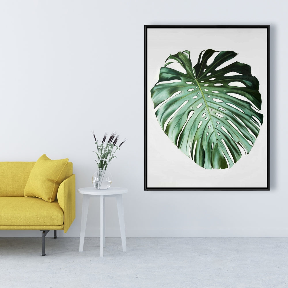 Toile encadrée Feuille de Monstera | Décoration botanique exotique pour la maison