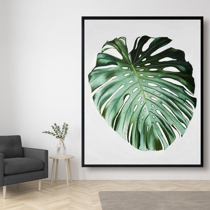 Toile encadrée Feuille de Monstera | Décoration botanique exotique pour la maison
