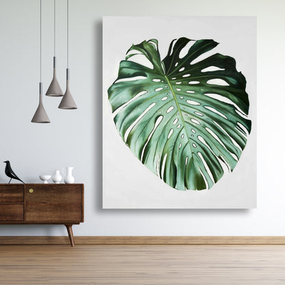 Monstera Leaf Botanical Canvas - Exotic Green Home Decor