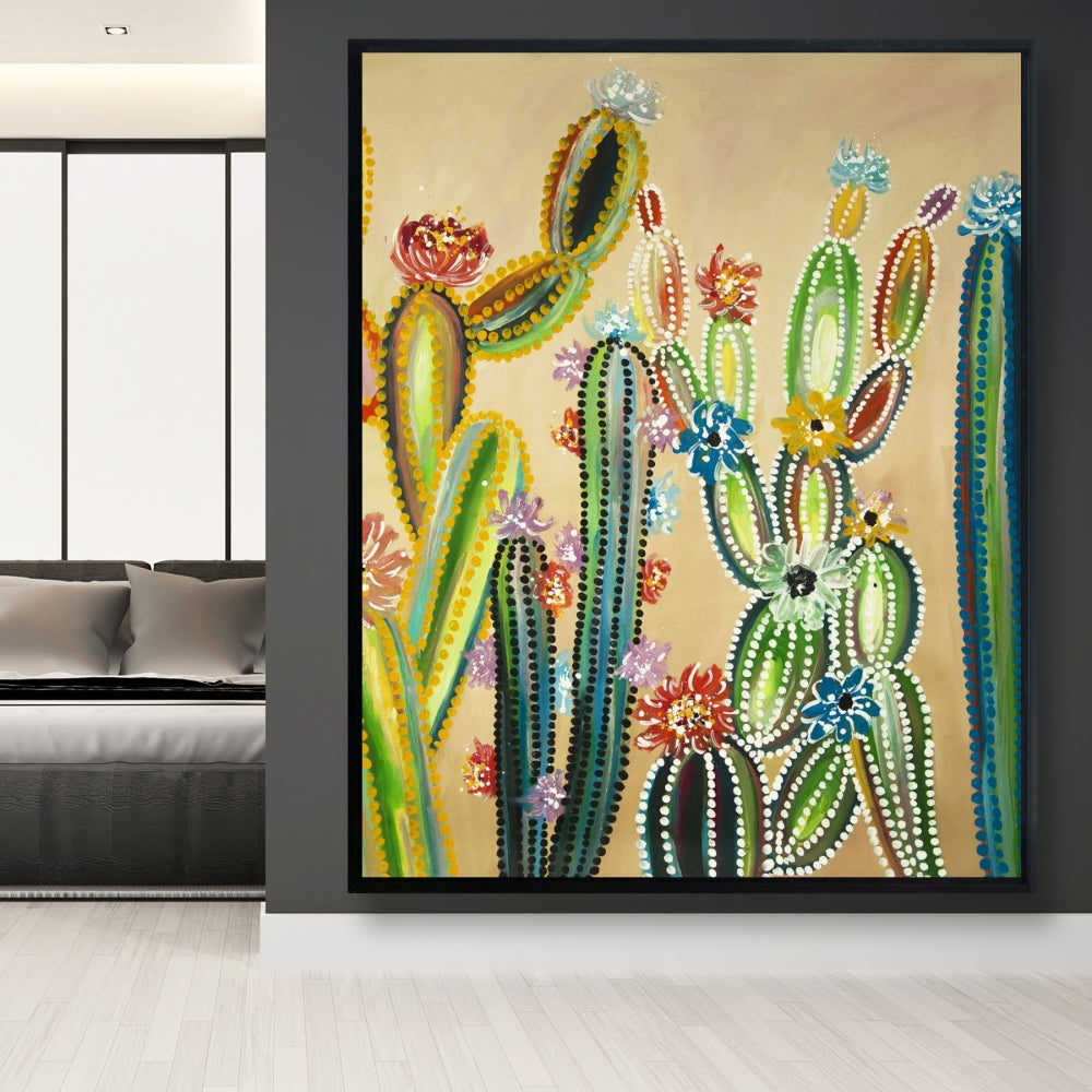 Gemmes du désert | Toile encadrée botanique contemporaine