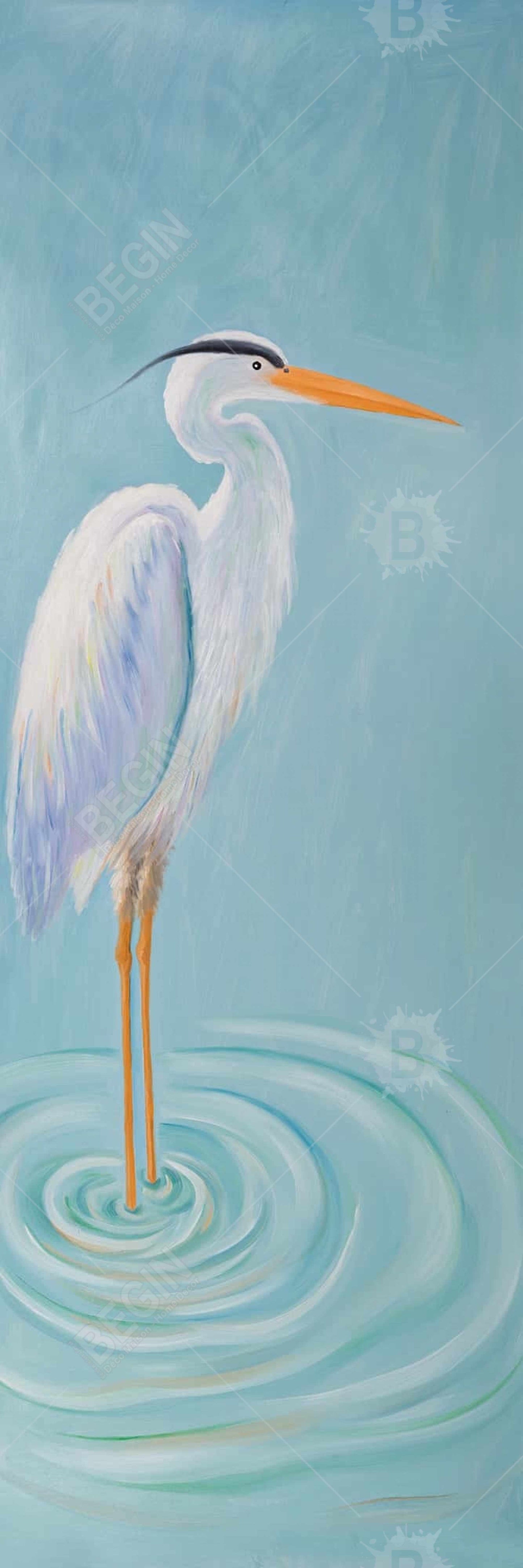 Toile Grand Héron Bleu | Oiseau marin encadré pour décoration intérieure