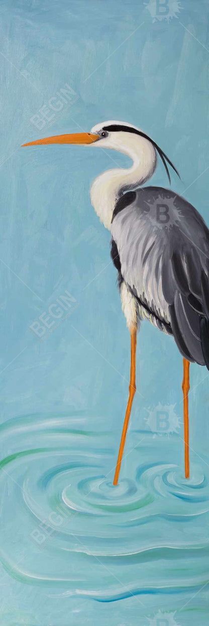 Grey Heron Marine Bedroom Framed Canvas | Home Decor Art
