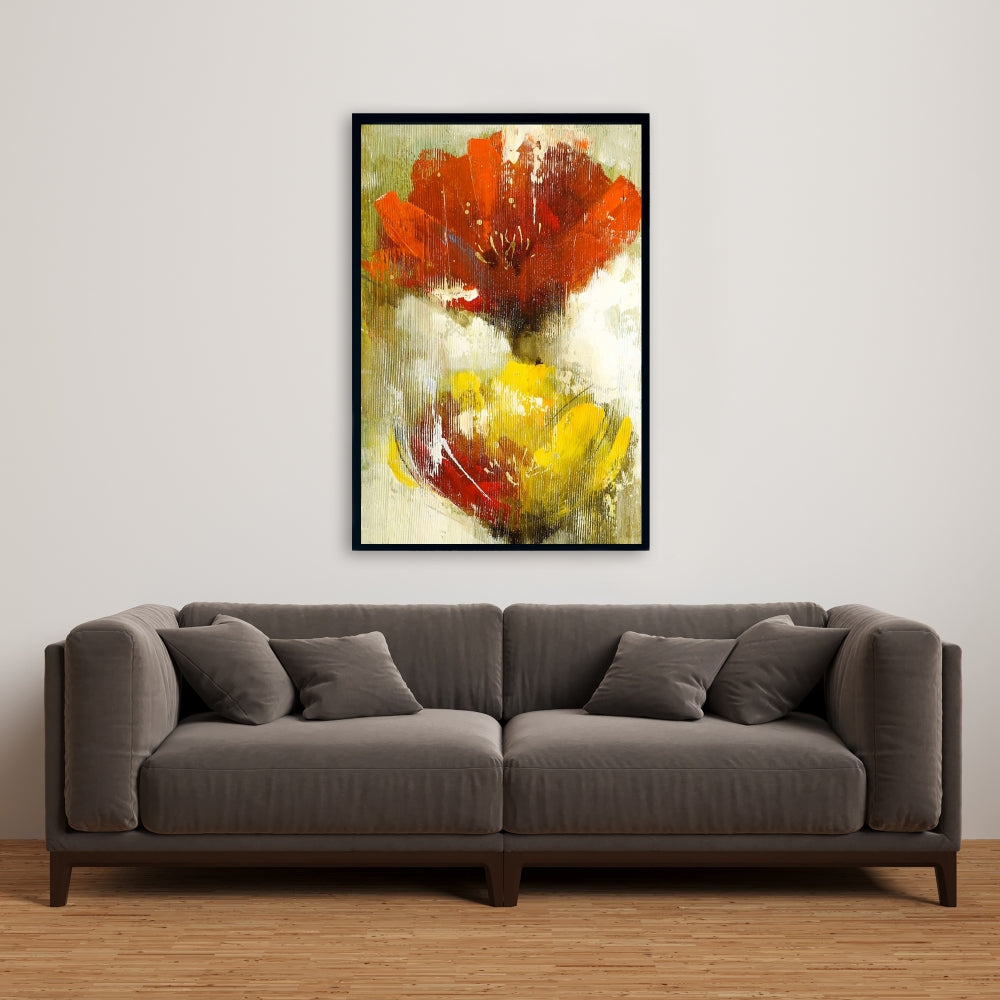 Botanical Yellow Bedroom Canvas | Orange and Yellow Flowers Decor