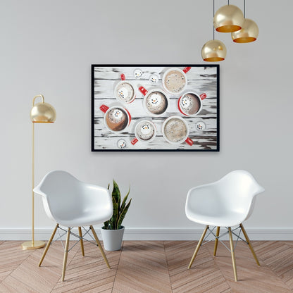 Holiday Hot Chocolate Canvas | Rustic Kitchen Decor Wall Art