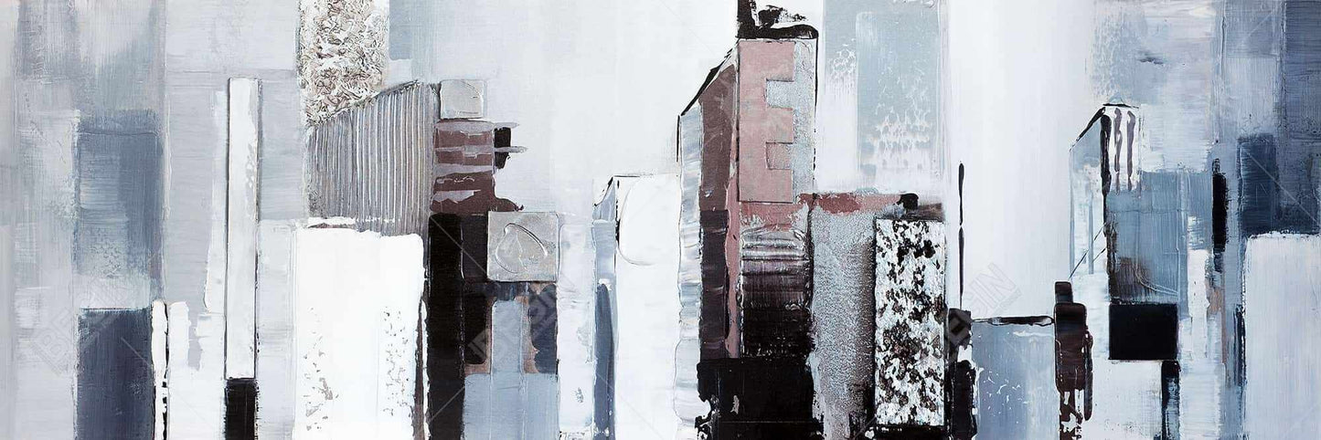 Toile encadrée aux formes abstraites – Décoration de chambre industrielle