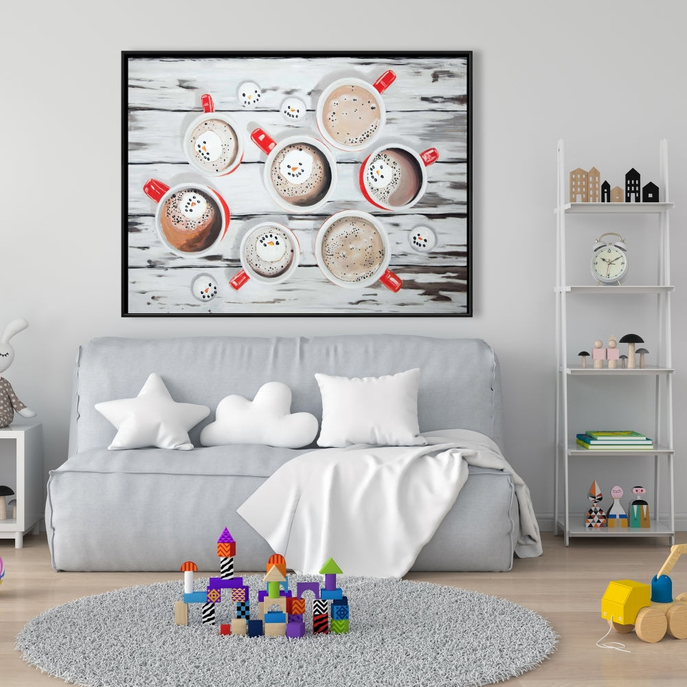 Holiday Hot Chocolate Canvas | Rustic Kitchen Decor Wall Art