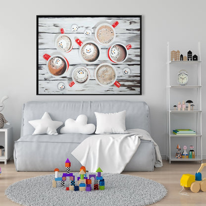 Holiday Hot Chocolate Canvas | Rustic Kitchen Decor Wall Art