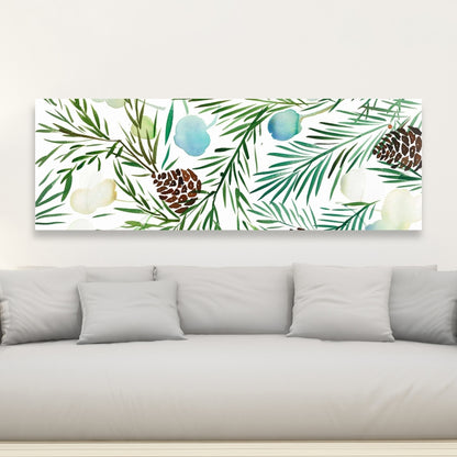 White Minimalist Pine Cone Pattern Canvas - Living Room Decor