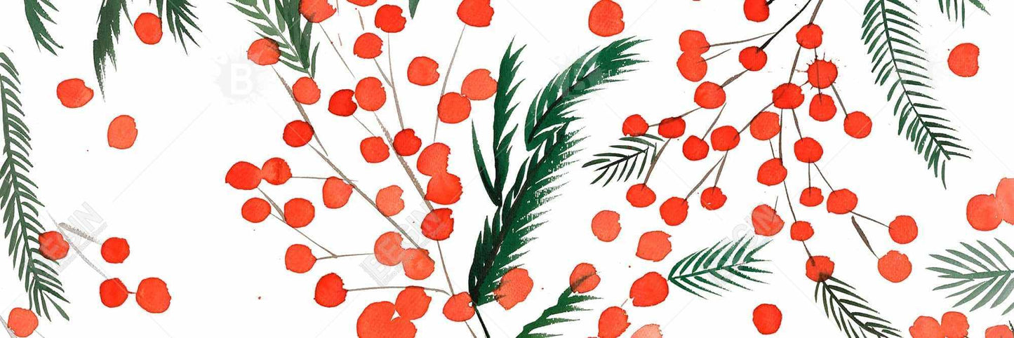 Mistletoe Leaf Pattern Framed Canvas - Holiday Home Decor