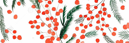 Mistletoe Leaf Pattern Framed Canvas - Holiday Home Decor