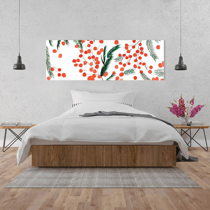 Mistletoe Leaf Minimalist Canvas | White Living Room Decor