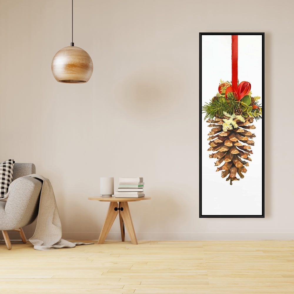Rustic Christmas Pine Cone Canvas | Kitchen Trees Home Decor