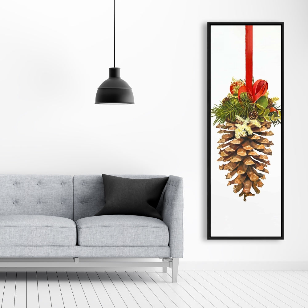 Rustic Christmas Pine Cone Canvas | Kitchen Trees Home Decor