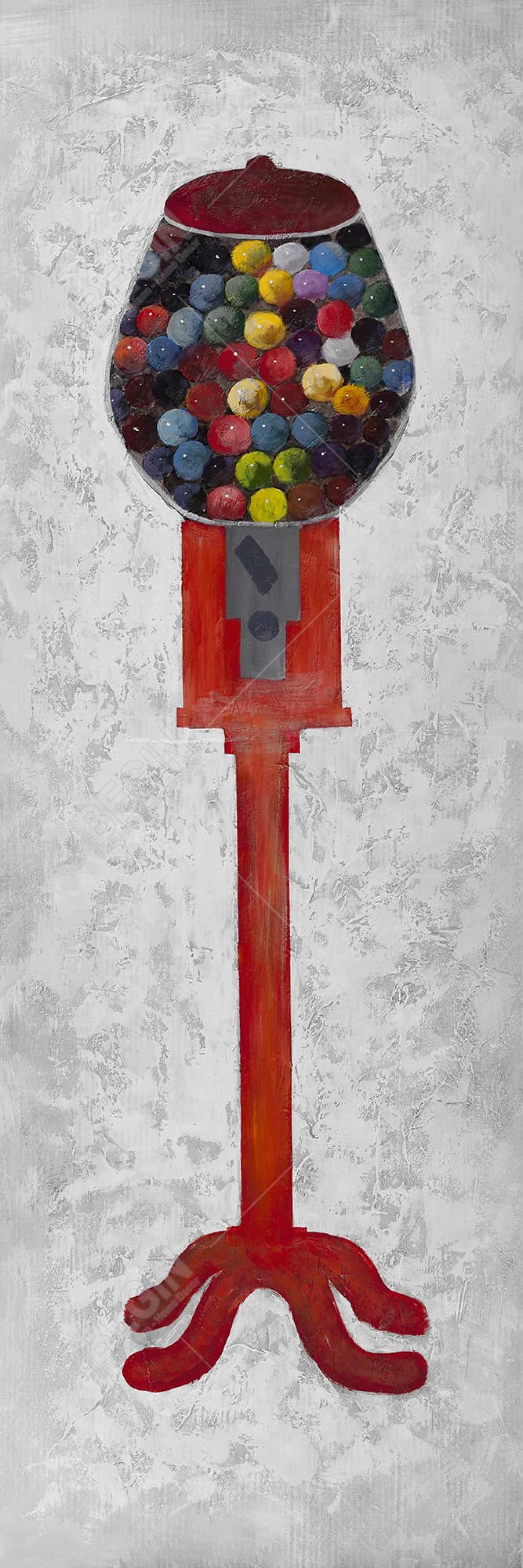 Retro Gray Bedroom Canvas - Chewing Gum Dispenser Decor