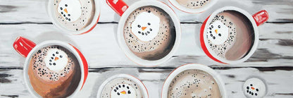 Holiday Hot Chocolate Canvas | Rustic Kitchen Decor Wall Art