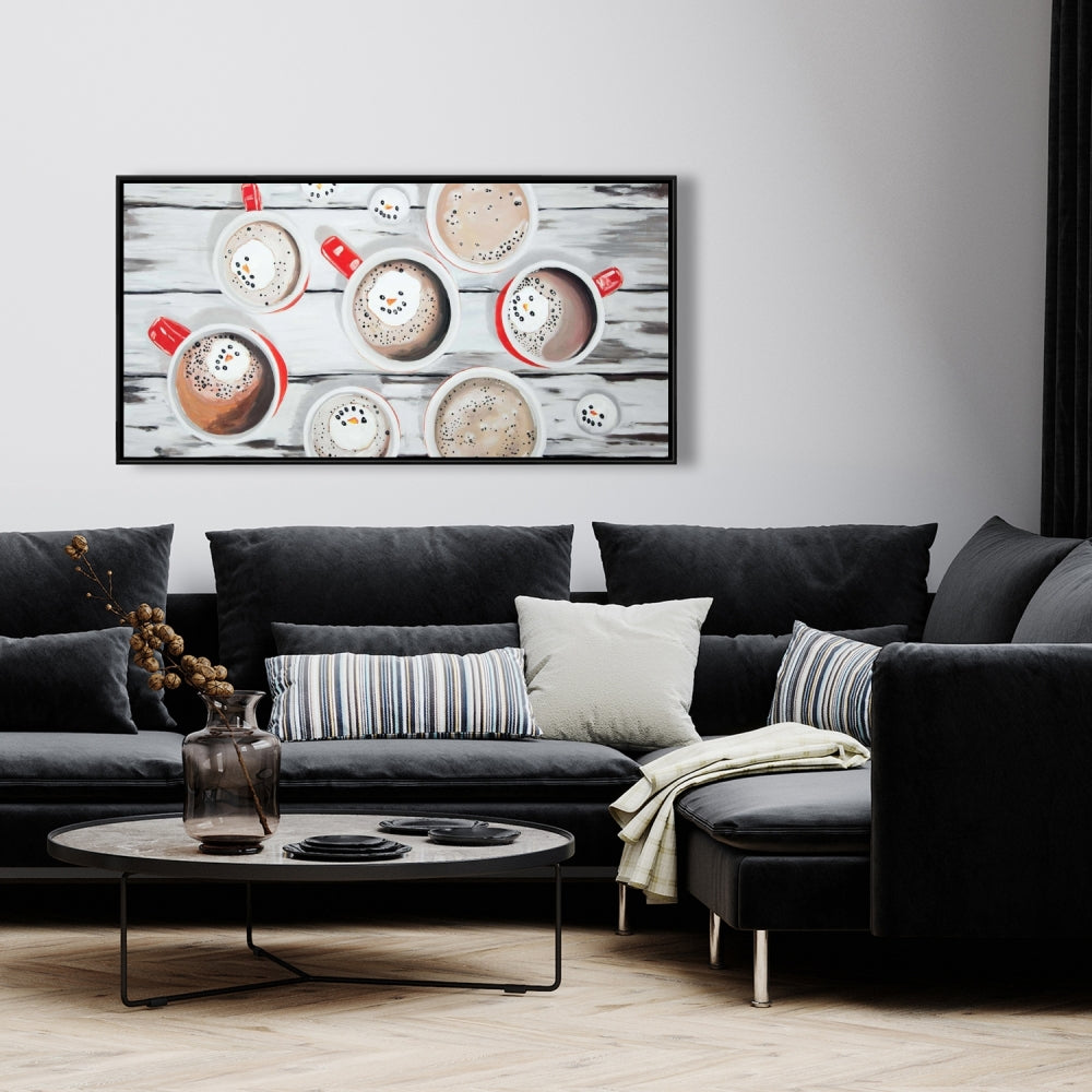 Holiday Hot Chocolate Canvas | Rustic Kitchen Decor Wall Art