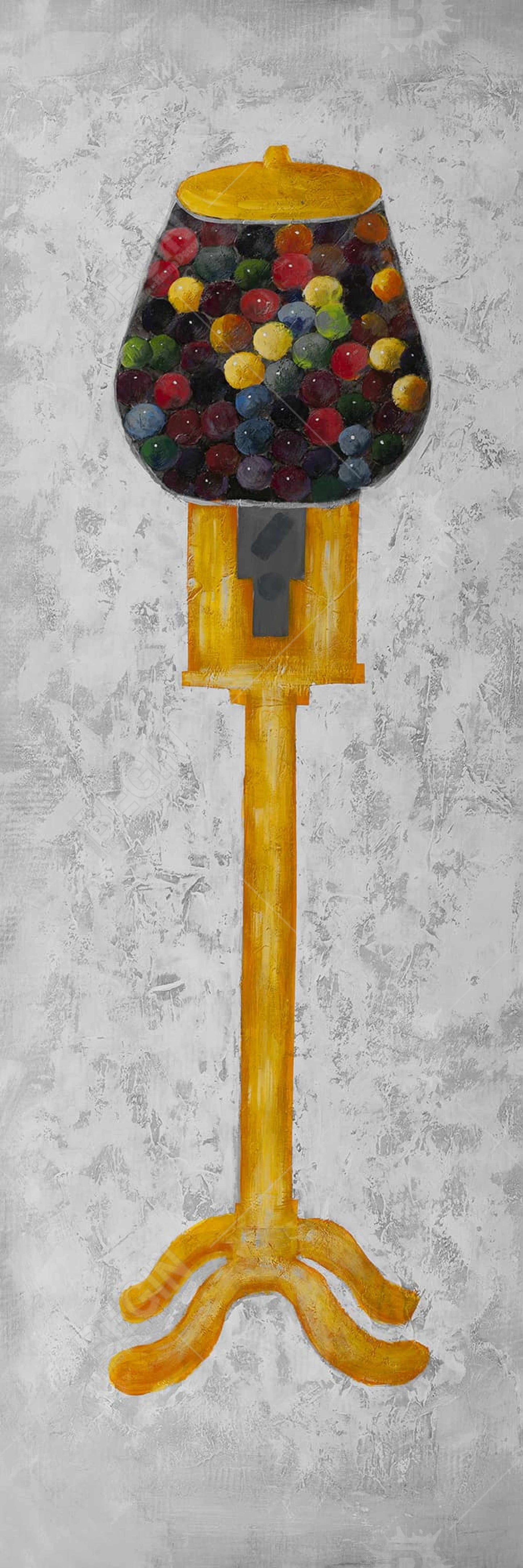 Retro Bedroom Canvas - Yellow Gum Dispenser Home Decor