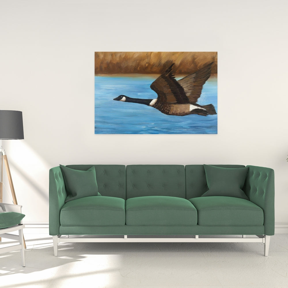 Blue Rustic Canada Goose Bedroom Canvas | Home Decor Art