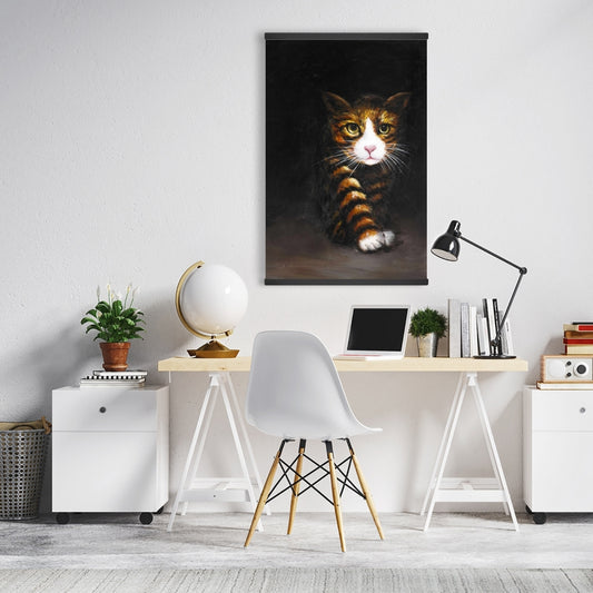 Discreet Cat - White Pets Modern Magnetic Stick Canvas Decor