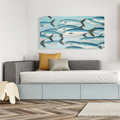 Small Fish of Caesio Caerulaurea Blue Canvas - Home Decor