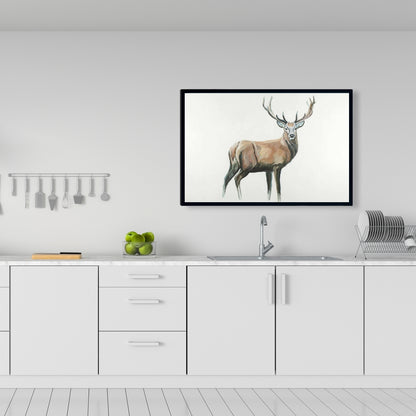 Deer Rustic Bedroom Canvas - Framed Wall Art for Home Decor