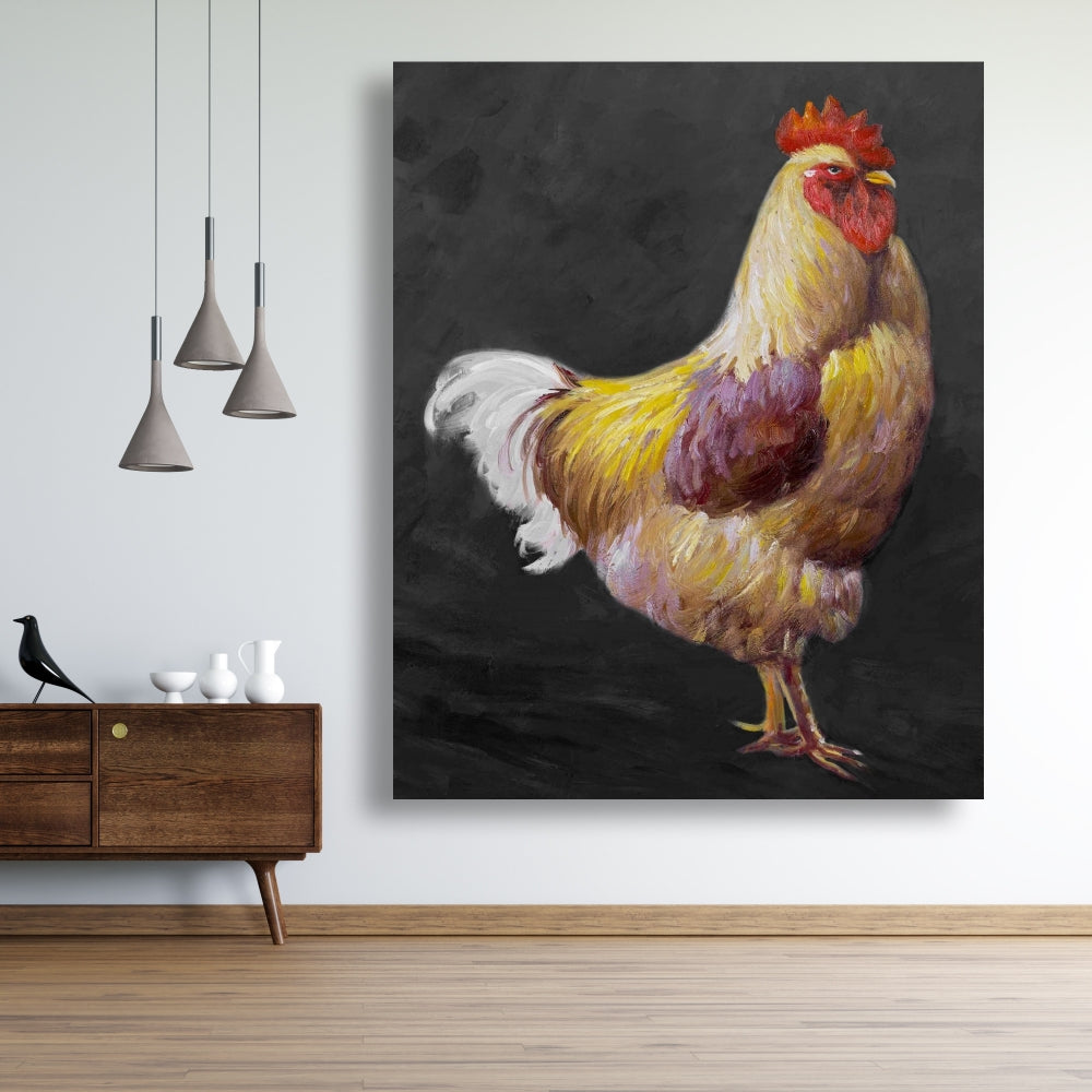 Magnifique coq 2 – Toile rustique | Décoration d'intérieur sur le thème des animaux de la ferme