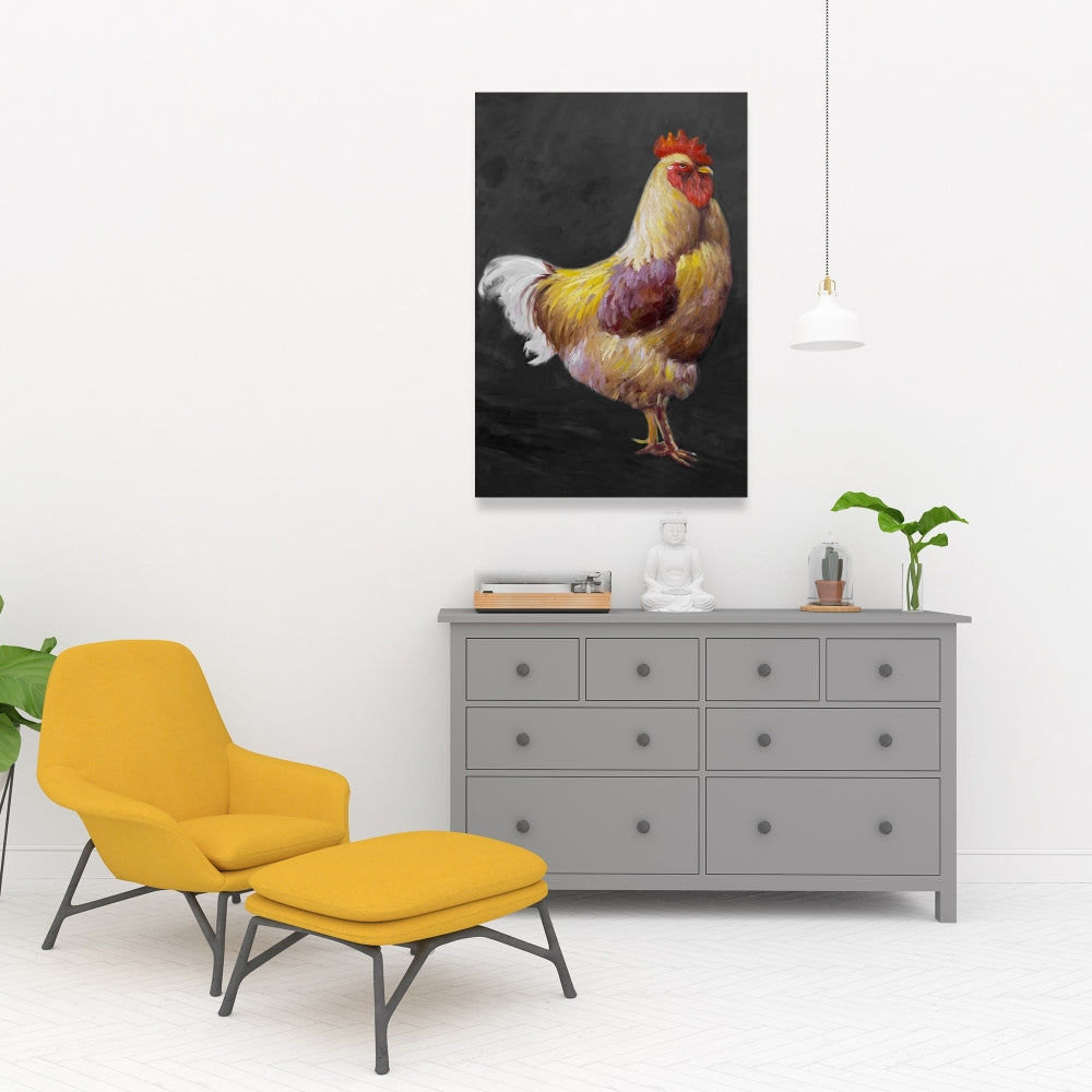 Magnifique coq 2 – Toile rustique | Décoration d'intérieur sur le thème des animaux de la ferme