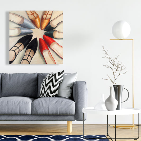 Cinq paires de chaussures en toile pour femme | Décoration de chambre tendance