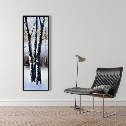 Toile bleue « Arbres givrés » pour chambre à coucher | Décoration d'intérieur