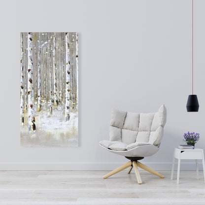 Birch Forest by Winter Canvas | Trees Landscapes Bedroom Decor