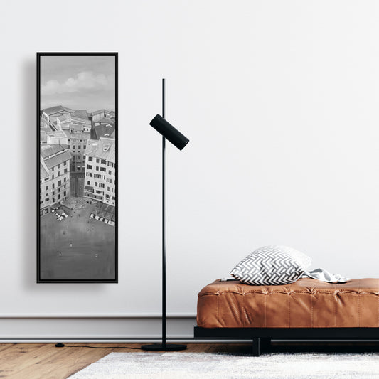 Building Gray Cities - Siena City in Italy Framed Canvas Decor