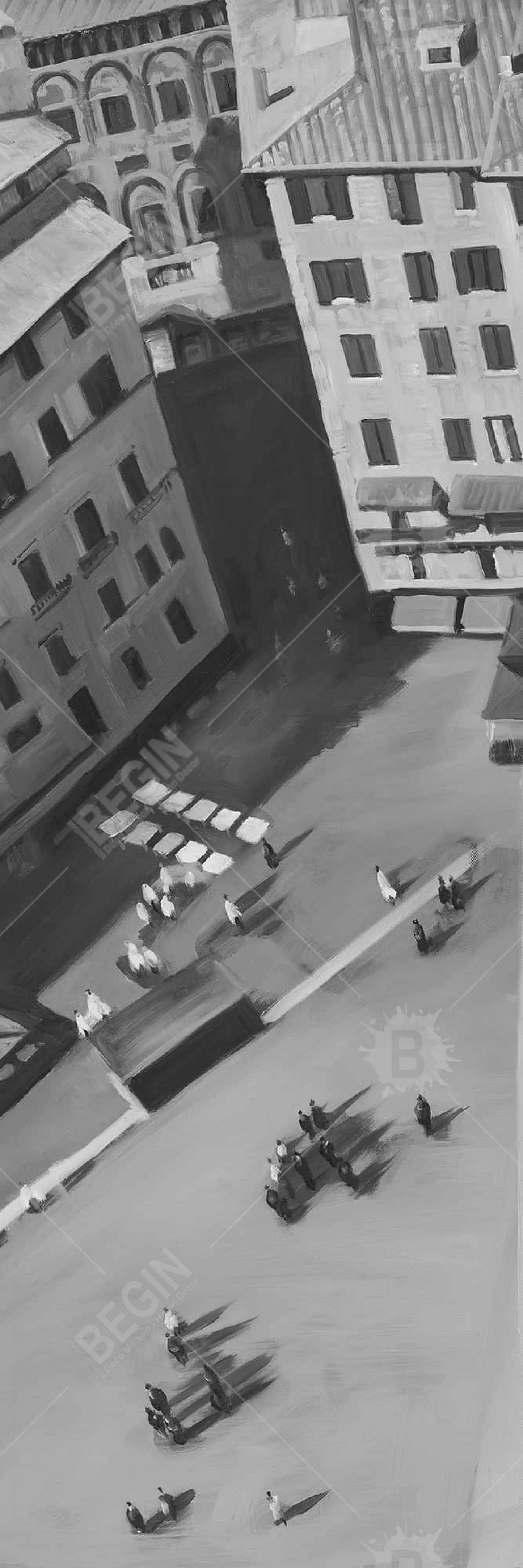 Piazza del Campo Italie Toile monochrome | Art de décoration intérieure