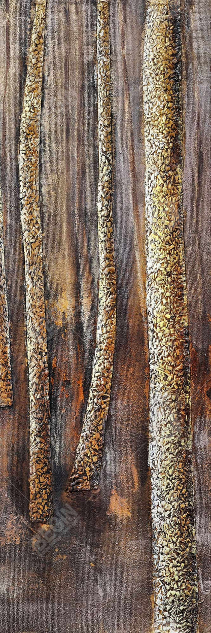 La Forêt Sombre - Décoration de chambre contemporaine sur toile encadrée marron