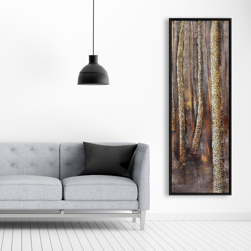 La Forêt Sombre - Décoration de chambre contemporaine sur toile encadrée marron