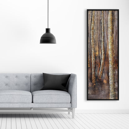 La Forêt Sombre - Décoration de chambre contemporaine sur toile encadrée marron