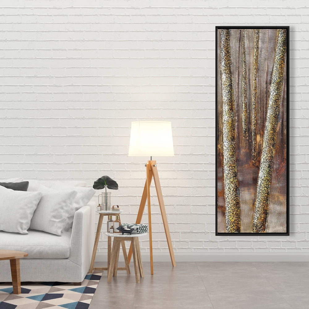 Toile Forêt - Décoration murale encadrée marron pour chambre à coucher