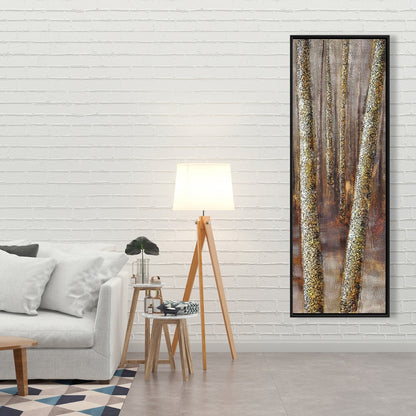 Toile Forêt - Décoration murale encadrée marron pour chambre à coucher