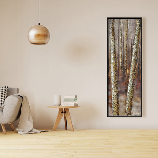 Toile Forêt - Décoration murale encadrée marron pour chambre à coucher