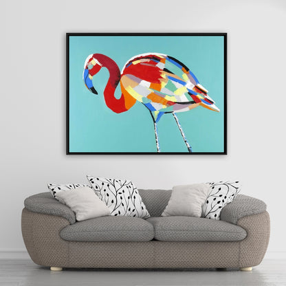 Abstract Flamingo Exotic Red Framed Canvas - Home Decor