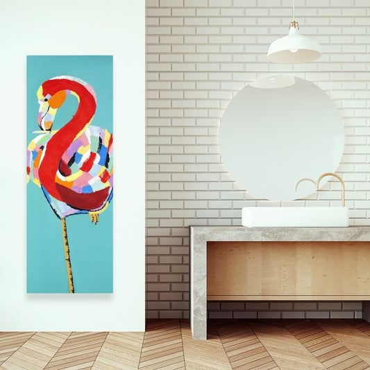 Colorful Flamingo Canvas - Exotic Red Animals Home Decor
