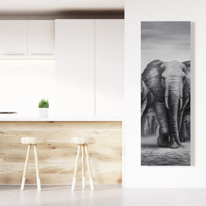 Herd of Elephants Canvas - African Wildlife Decor for Living Room